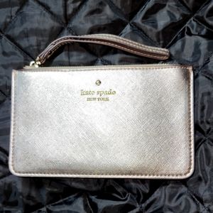 Kate spade New York Rose Gold metallic wristlet pouch